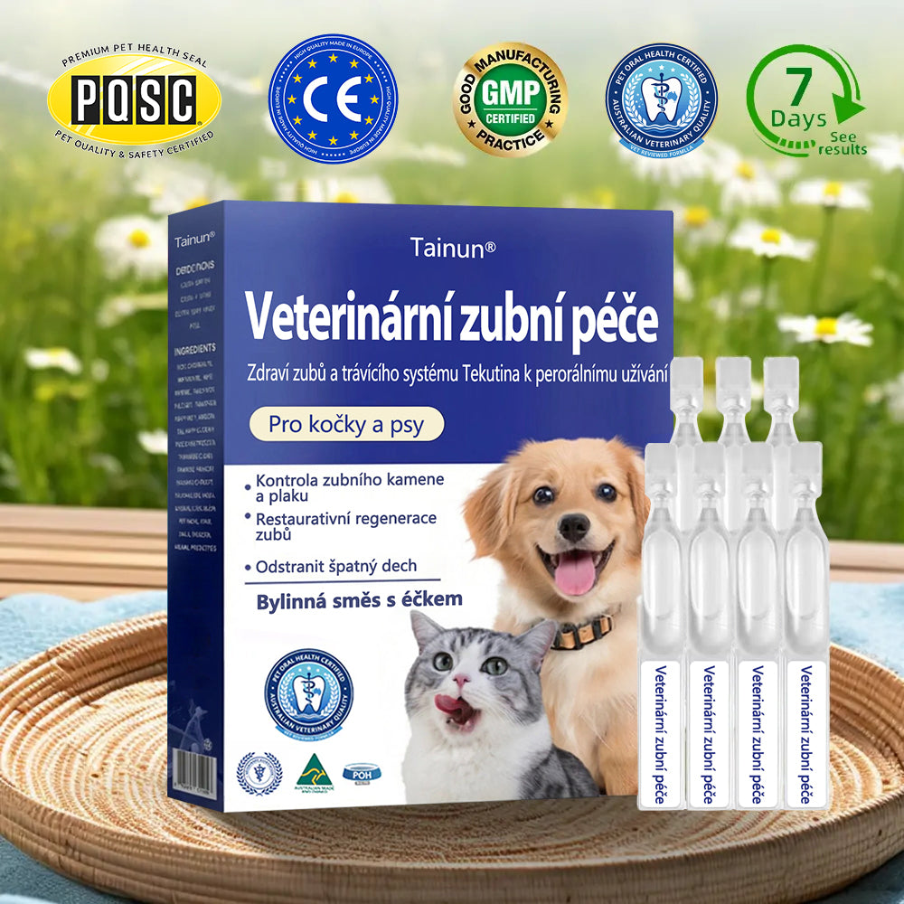 [🇨🇿 Oficiální obchod] 𝐓𝐚𝐢𝐧𝐮𝐧® Orální tekutina pro podporu zdraví zubů a trávení u zvířat – svěží dech, odstranění zubního kamene a podpora regenerace dásní a stabilizace zubů (pro kočky a psy) – Dnes 70 % SLEVA! 🐶🐱🎁