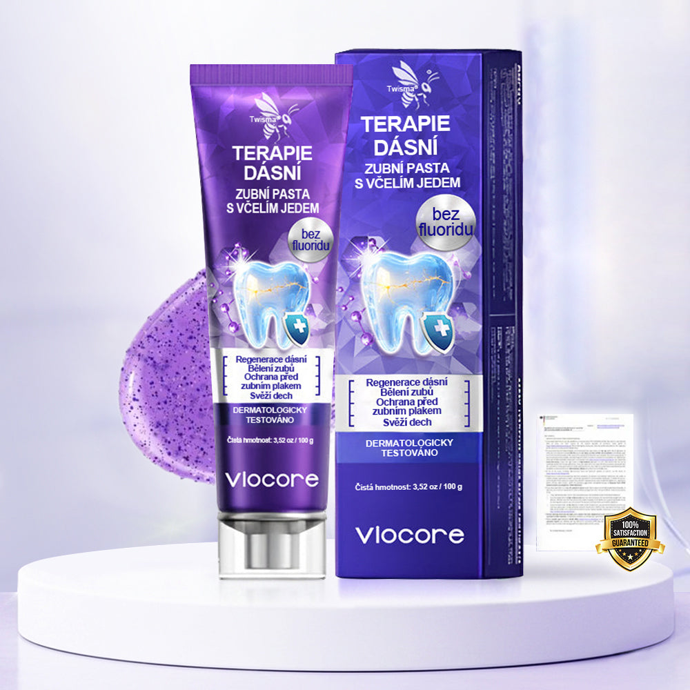 🌟 Twisma® VioCore Propolis zubní pasta 🦷 Úleva od bolesti zubů už za 3 dny · Obnova dásní během 7 dnů · Pomáhá předcházet parodontóze · Dokonalá kombinace včelího jedu a přírodních minerálů 🌟