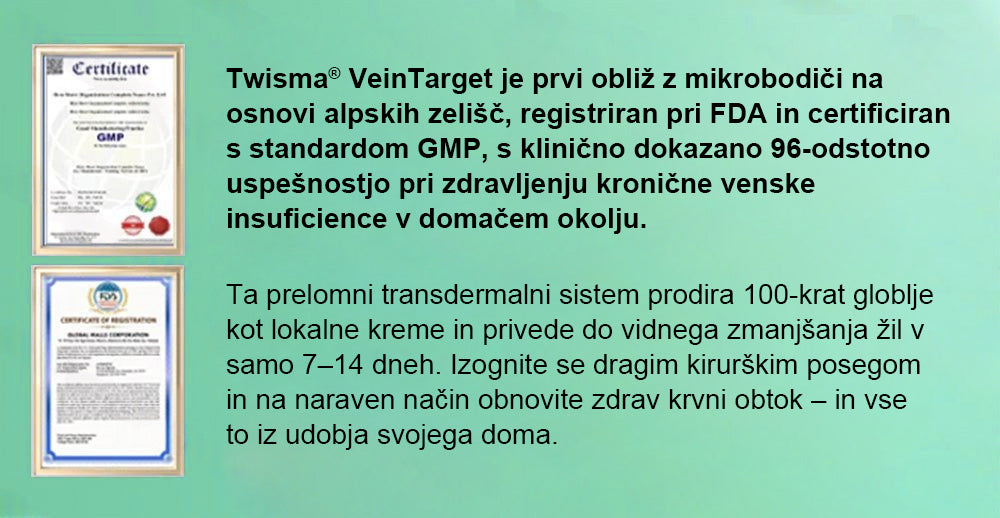 ✨ Twisma® VeinTarget – Pokročilá mikro náplast na křečové žíly 🔥 96 % klinicky prokázaná účinnost ⚡ Viditelné výsledky už za 7–14 dní 🌿 Šetrná podpora pro lehčí a uvolněnější nohy 🦵💪