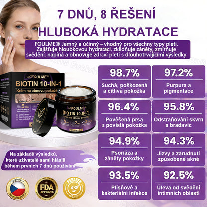 FOULME® Biotin 10-v-1 krém na obnovu pokožky ✨ – hydratační, anti-aging a regenerační péče o pleť 🧴 (kolagen 💧 + kyselina hyaluronová + rostlinné extrakty 🌿)