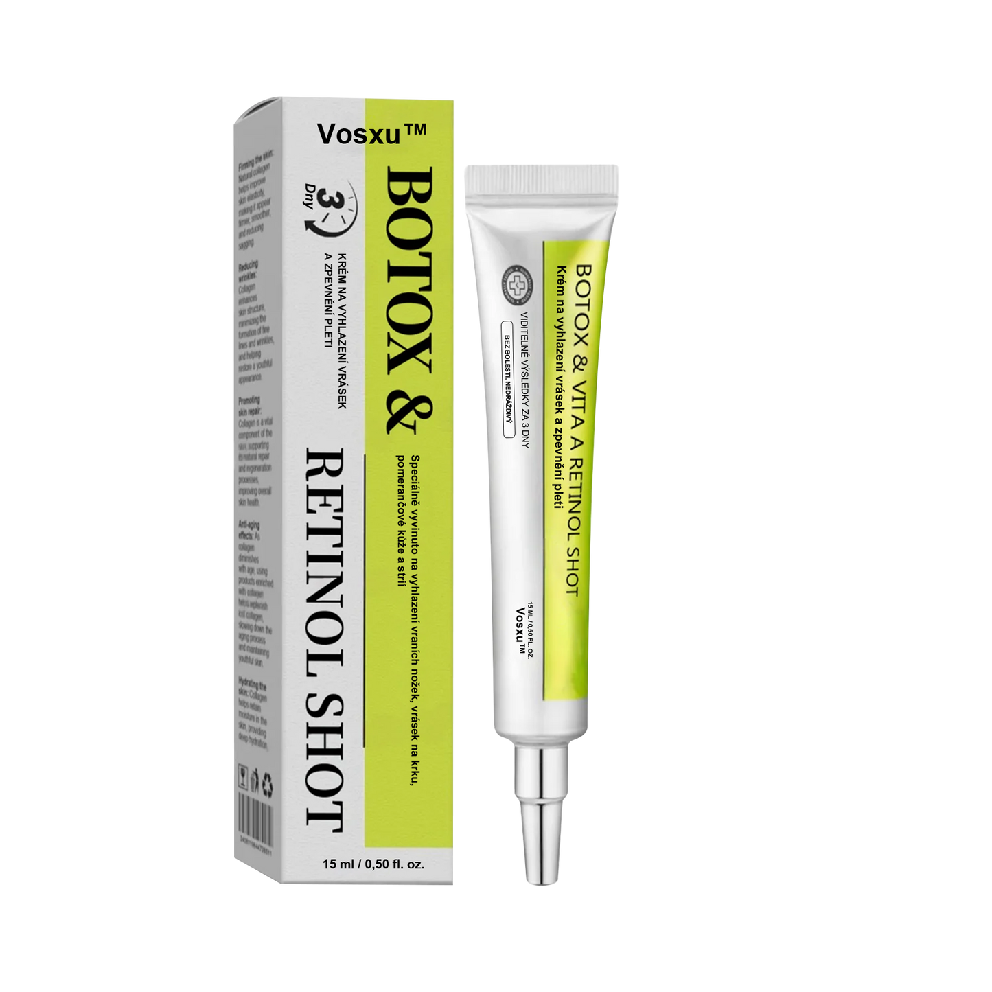 ✨ Vosxu™ Botox & Vita-A Retinol Shot sérum pro lifting vrásek ✨ – 💉 Mikrojehličky | 💪 Peptidy s účinkem botoxu | 🌿 Retinol | ⚡ Viditelné výsledky během 3 dnů 🌸