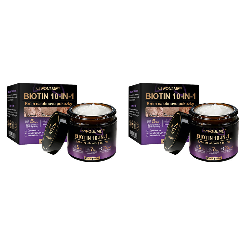 FOULME® Biotin 10-v-1 krém na obnovu pokožky ✨ – hydratační, anti-aging a regenerační péče o pleť 🧴 (kolagen 💧 + kyselina hyaluronová + rostlinné extrakty 🌿)