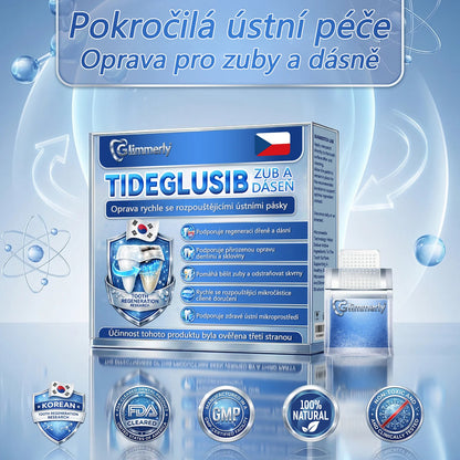 🦷 Glimmerly® Tideglusib Oral Strips – Pokročilá regenerace zubů a dásní | Aktivace kmenových buněk 🧬 | Obnova dentinu 💎 | Posílení skloviny ⚡ | Redukce citlivosti 💧 | Neinvazivní péče o úsměv ✨