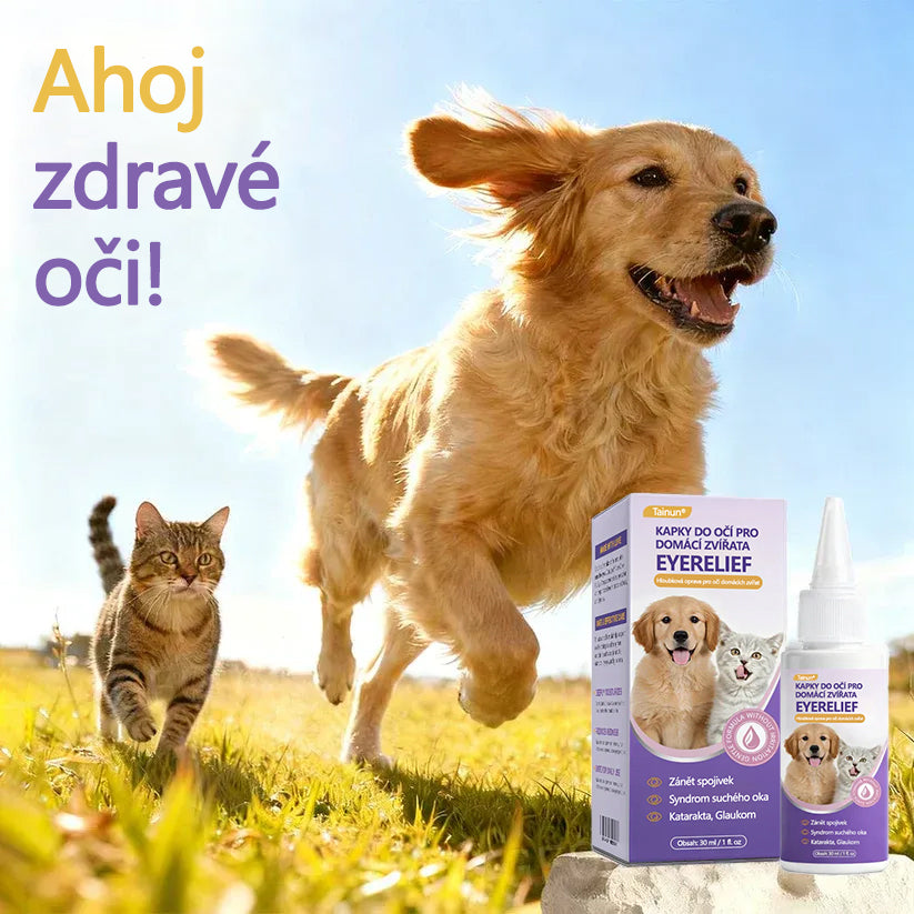 👩‍⚕️ Tainun® EyeRelief oční kapky pro mazlíčky ✅ Schváleno v CE | Rychlá úleva při zánětu spojivek, suchých očích, šedém zákalu a keratitidě 🐶🐱