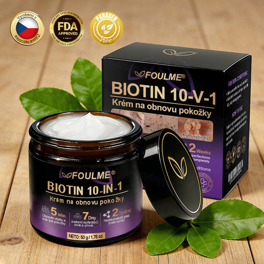 FOULME® Biotin 10-v-1 krém na obnovu pokožky ✨ – hydratační, anti-aging a regenerační péče o pleť 🧴 (kolagen 💧 + kyselina hyaluronová + rostlinné extrakty 🌿)