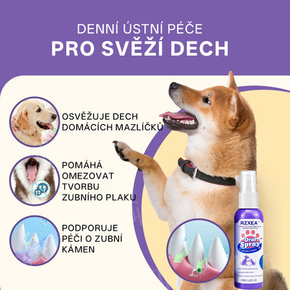 RZXEA™ Zinkový glukonátový ústní sprej pro domácí mazlíčky 🦷✨ | 🌿 Svěží dech do 24 hodin | 🛡️ Kontrola plaku a zubního kamene | 🐶🐱 Doporučeno veterináři pro psy a kočky | 💧 Bezpečné použití, bez nutnosti čištění zubů