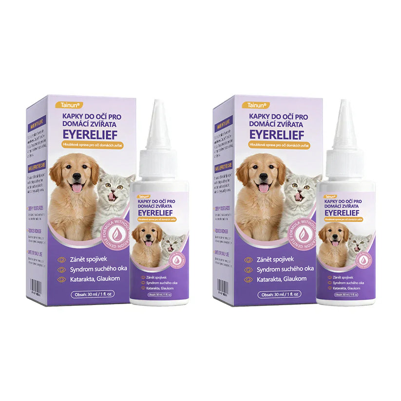 👩‍⚕️ Tainun® EyeRelief oční kapky pro mazlíčky ✅ Schváleno v CE | Rychlá úleva při zánětu spojivek, suchých očích, šedém zákalu a keratitidě 🐶🐱