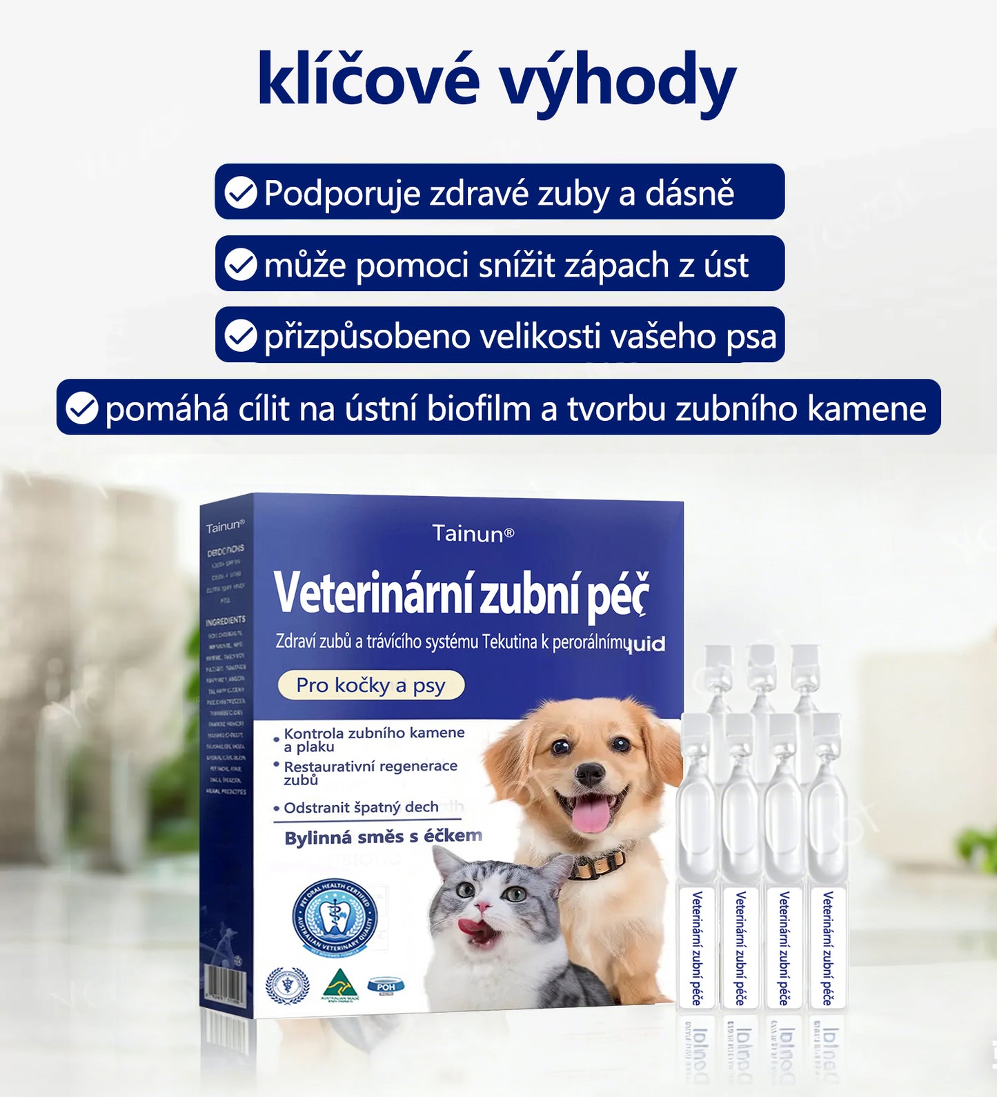 [🇨🇿 Oficiální obchod] 𝐓𝐚𝐢𝐧𝐮𝐧® Orální tekutina pro podporu zdraví zubů a trávení u zvířat – svěží dech, odstranění zubního kamene a podpora regenerace dásní a stabilizace zubů (pro kočky a psy) – Dnes 70 % SLEVA! 🐶🐱🎁